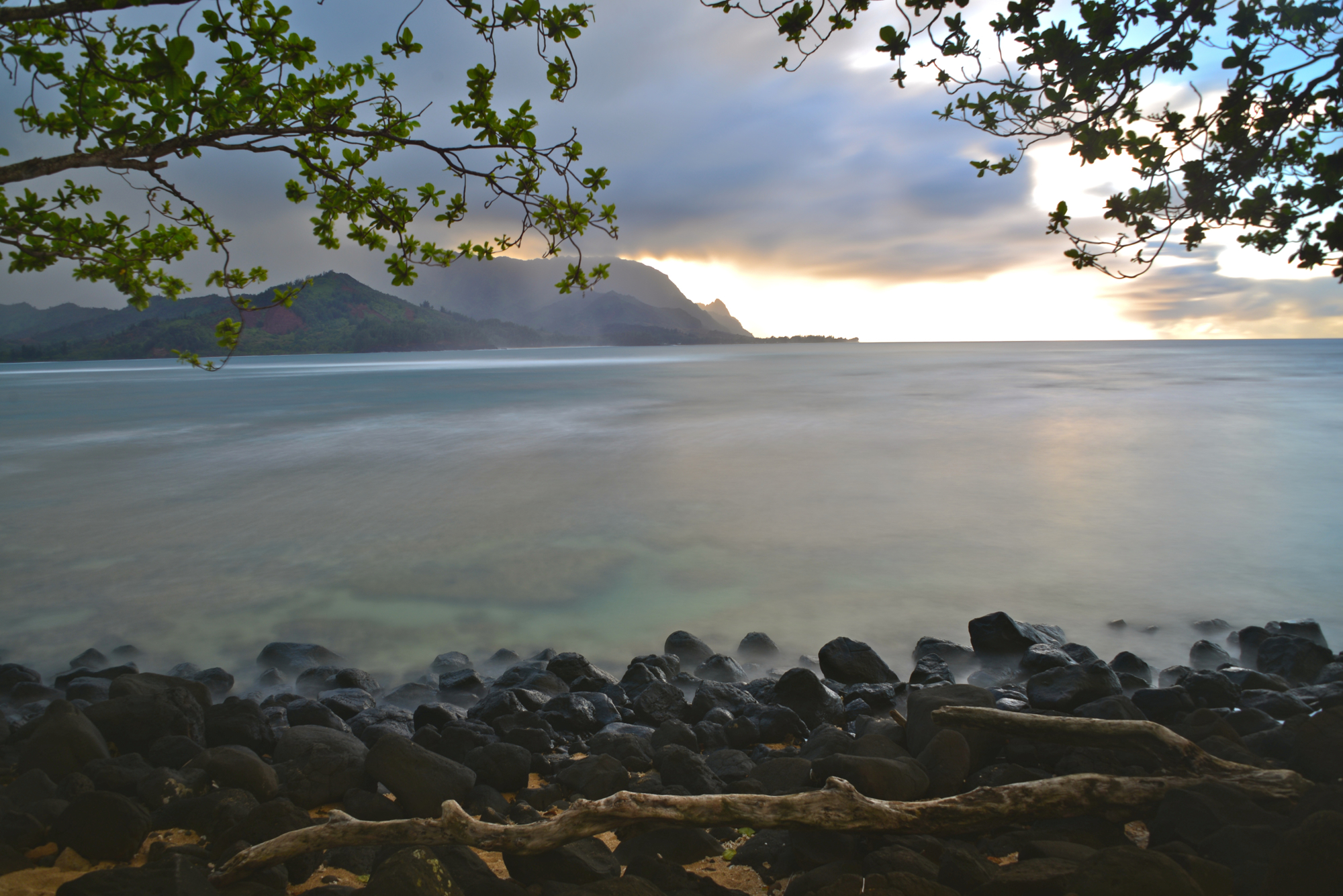 Sunset à Princeville, sur l'île de Kaui