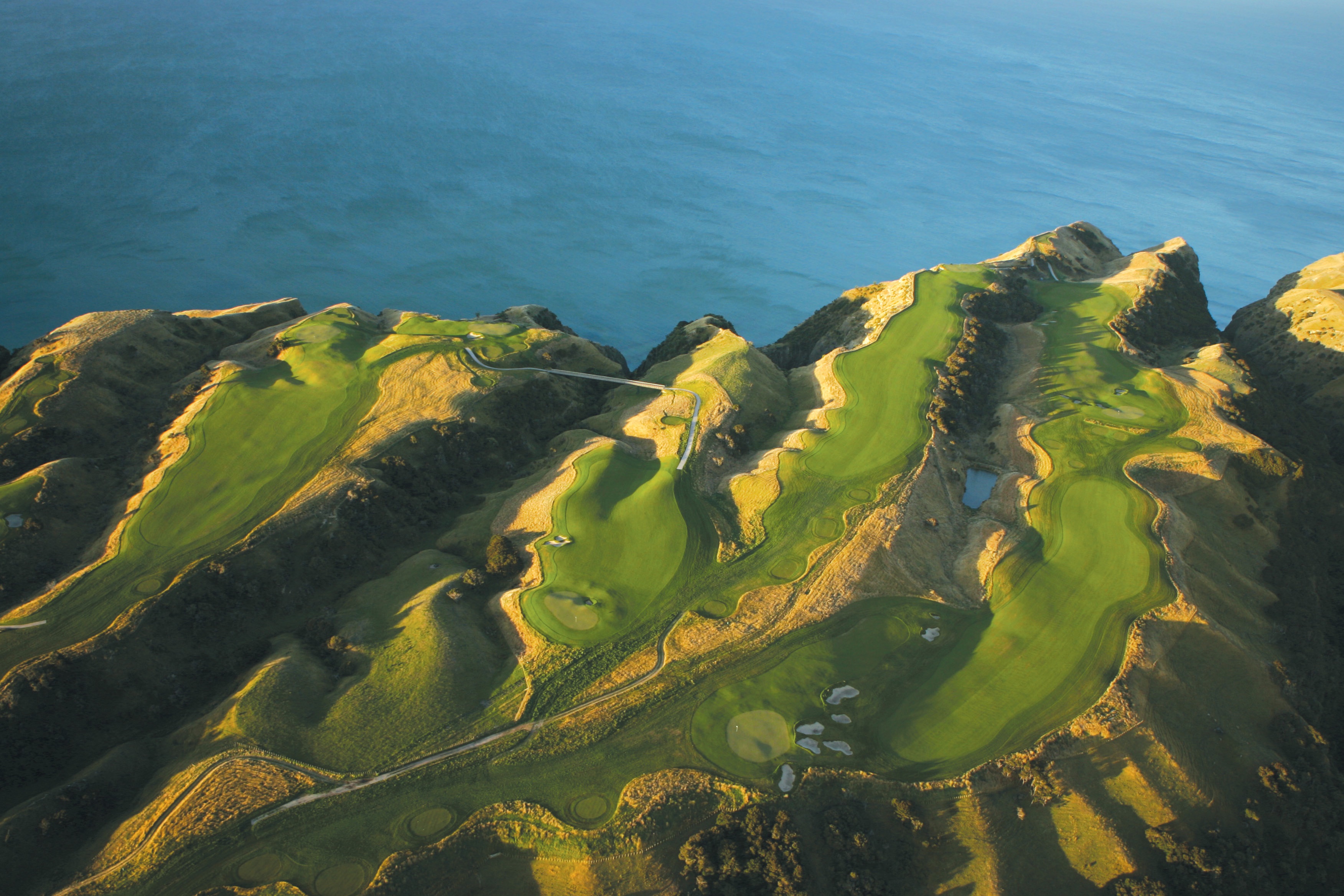 HAWKES BAY,- JANUARY 11: The 13th, 14th, 15th, 16th,and 17th holes at Cape Kidnappers, on January 11, 2005, in Hawkes Bay,  New Zealand.  (Photo by David Cannon/Getty Images)